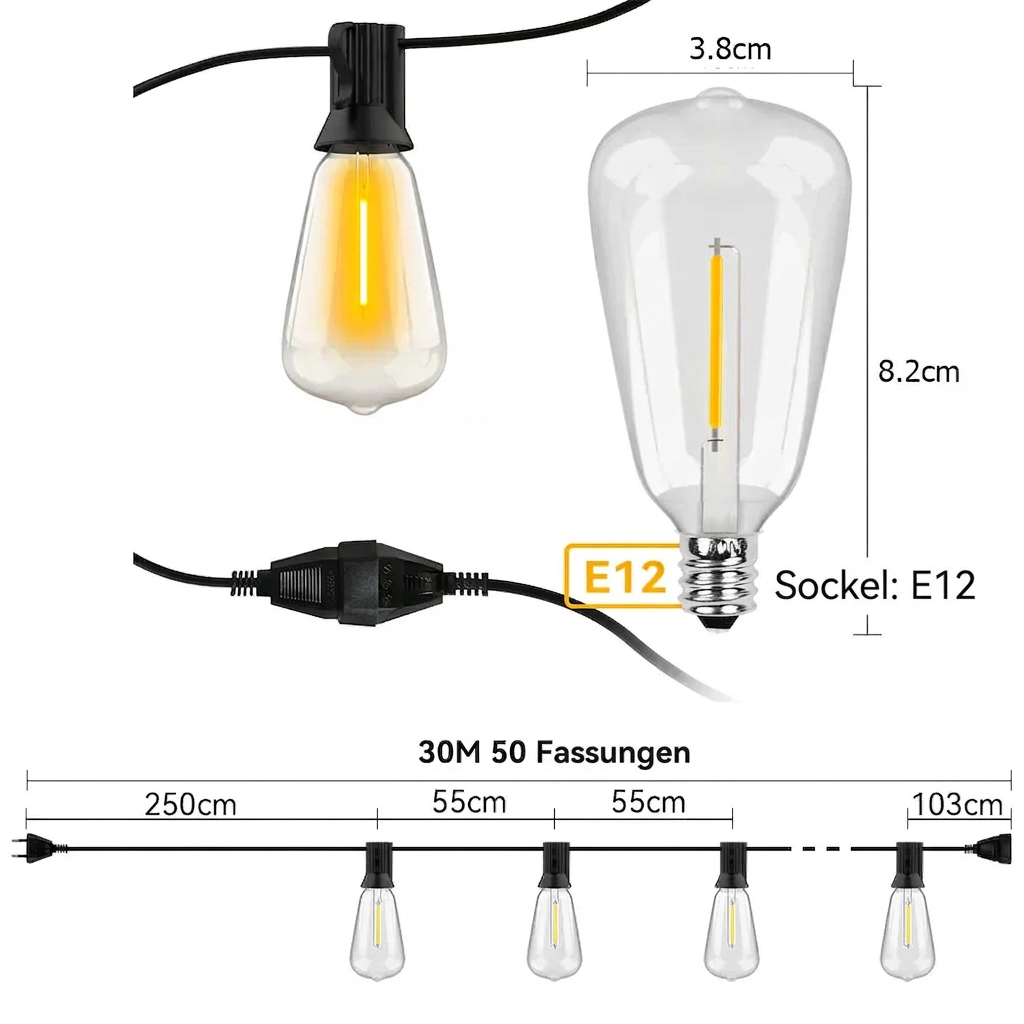 Wetterfeste LED-Lichterkette