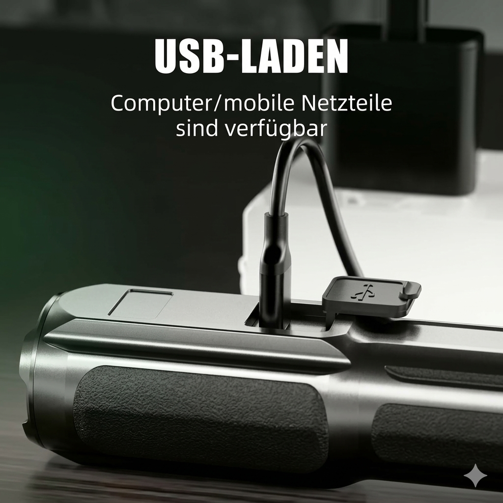 Leistungsstarke Led-Taschenlampe Mit Zoom