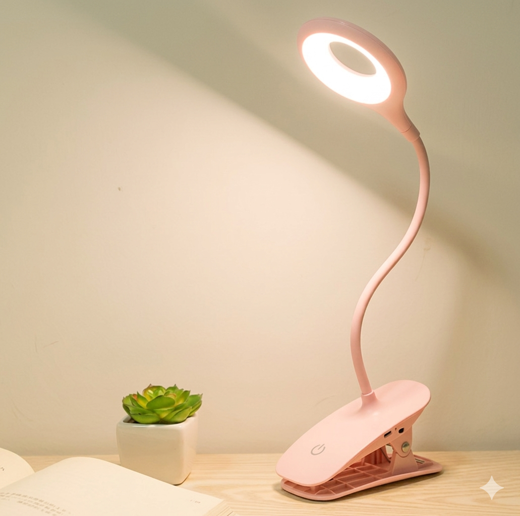 Wiederaufladbare LED-Tischlampe mit Clip