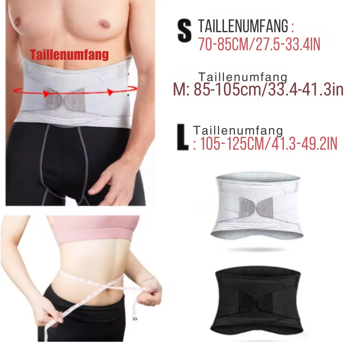 Lendenwirbel-Stützbandage zur Schmerzlinderung