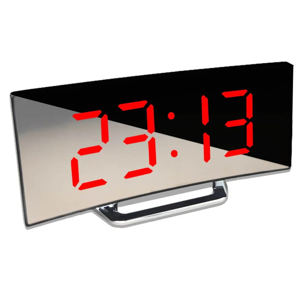 Geschwungener LED-Digitalwecker im modernen Stil