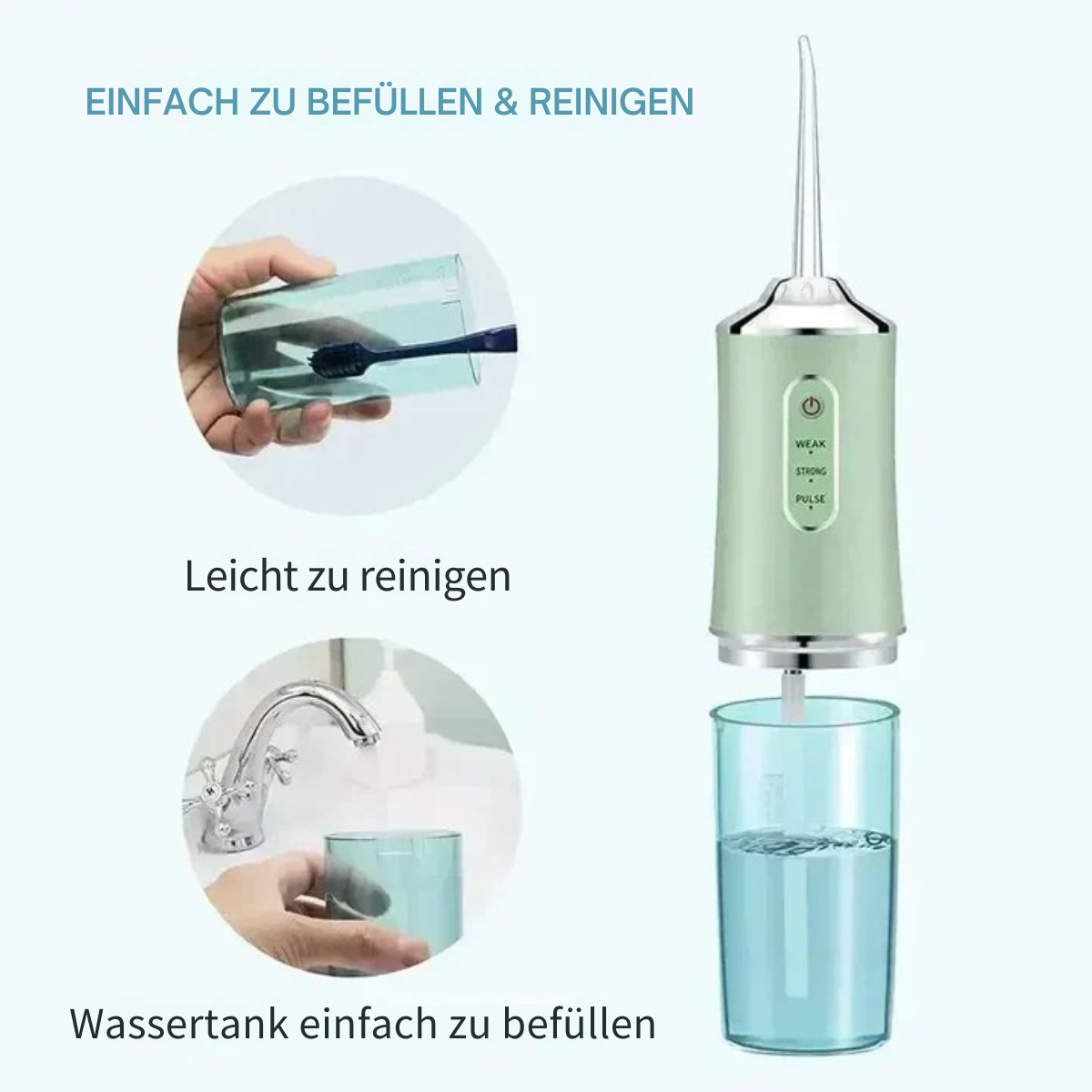 Kabelloser Wasserzahnreiniger für saubere Zähne