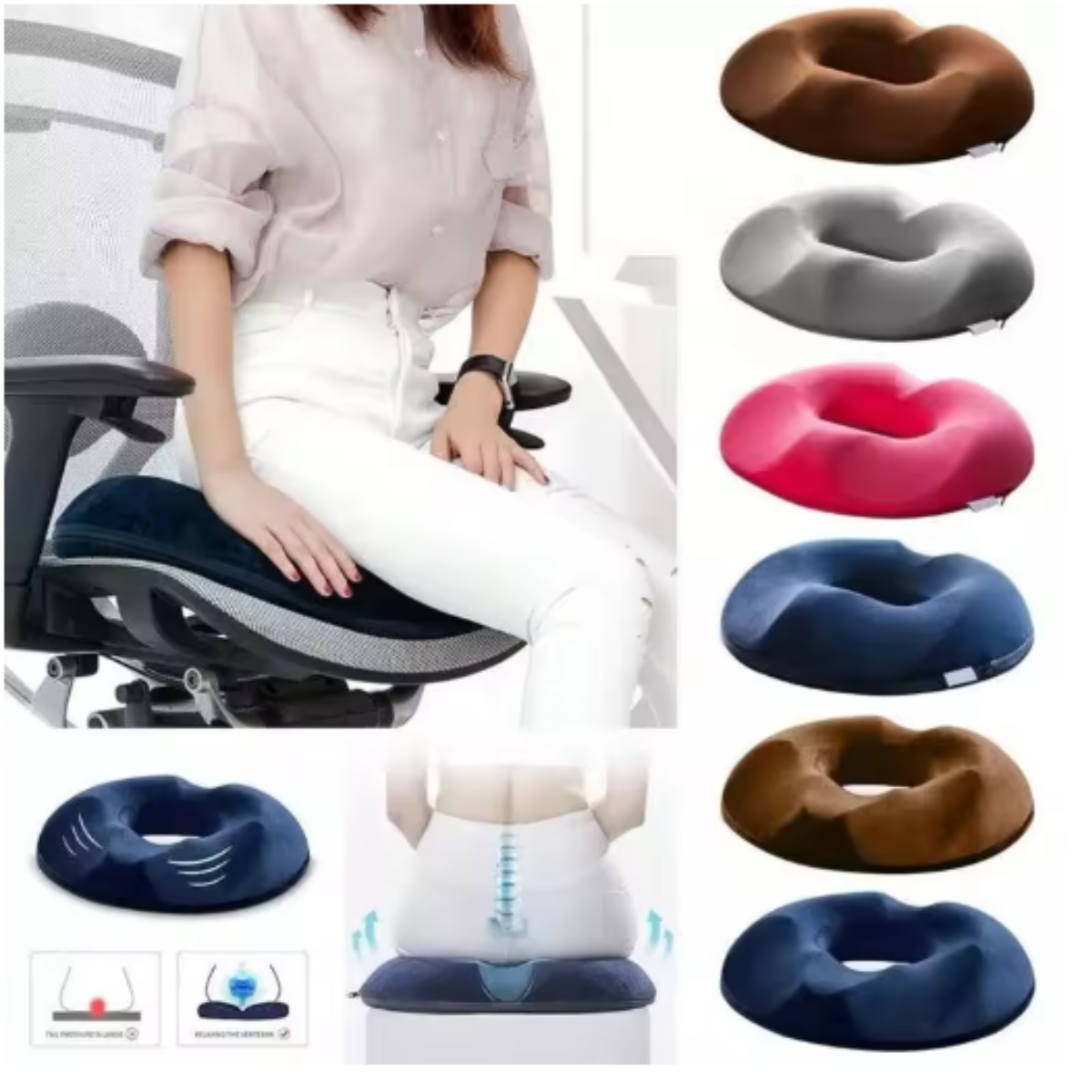 Orthopädisches Sitzkissen gegen Hämorrhoiden und zur Steißbeinentlastung
