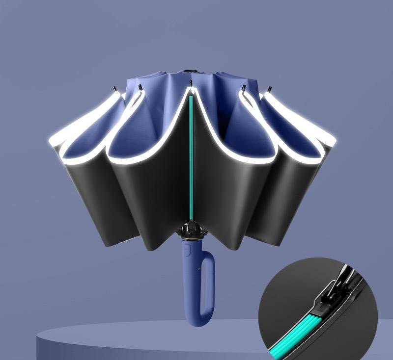 Sturmsicherer Regenschirm mit Reflektierender Kante