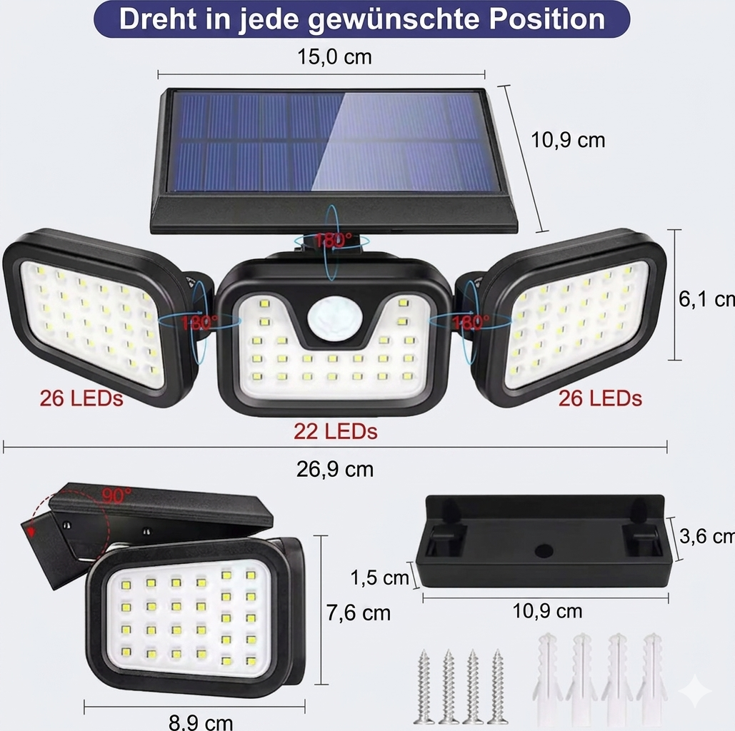 Solarbetriebene Außenwandleuchte