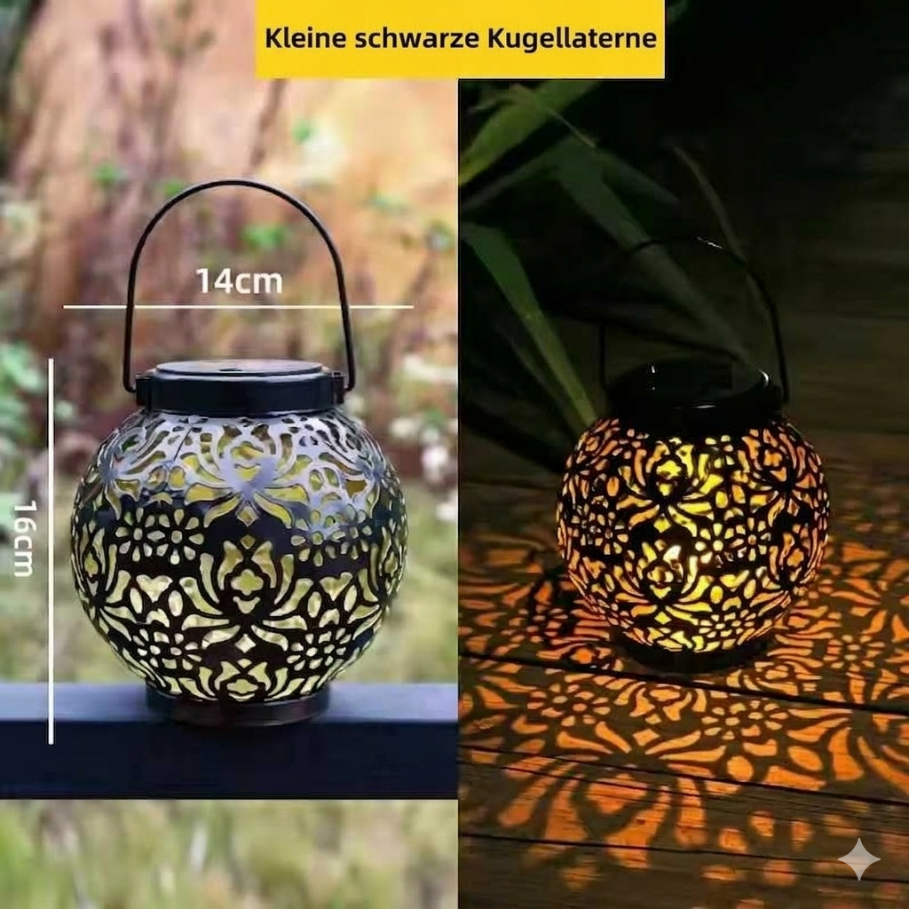 Wetterfeste LED Solar-Hängeleuchte für den Garten