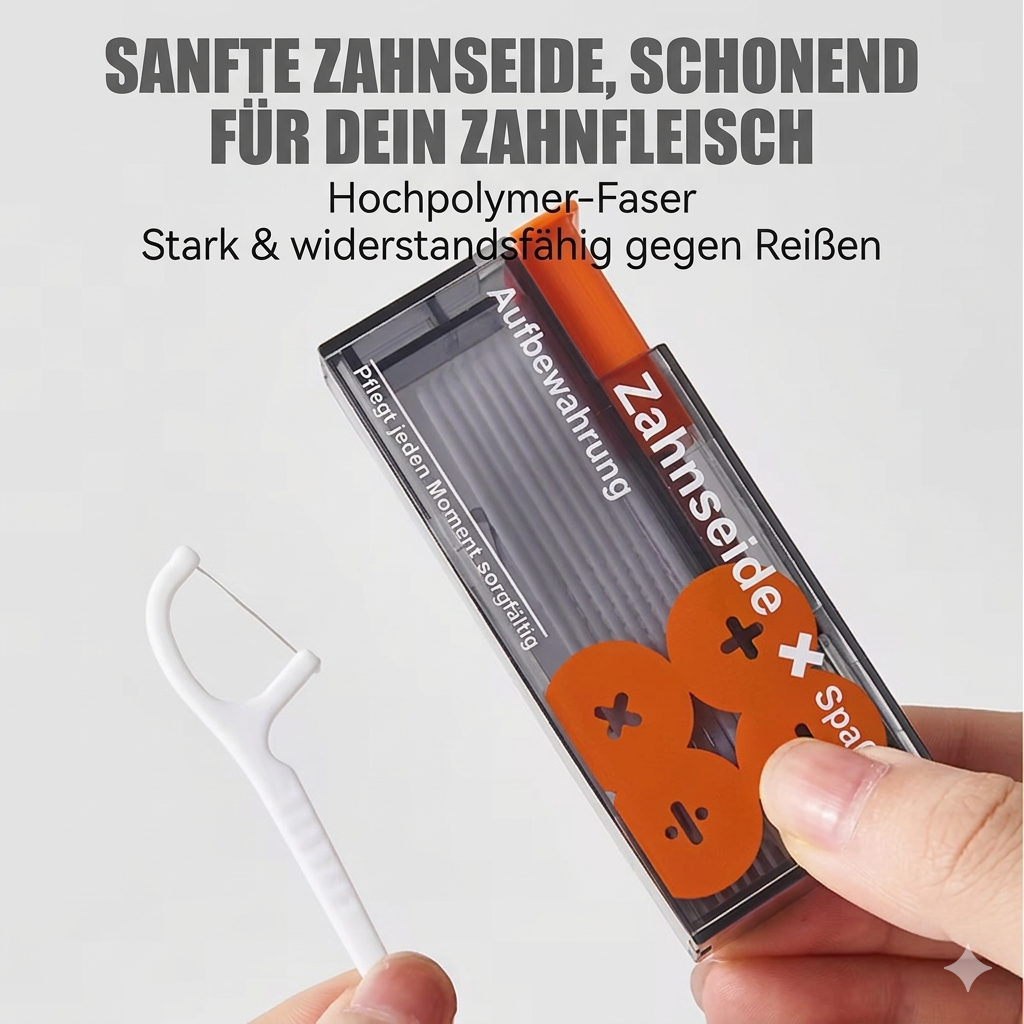 Tragbarer Zahnseide-Spender mit 10 automatisch auswerfbaren Zahnseidesticks