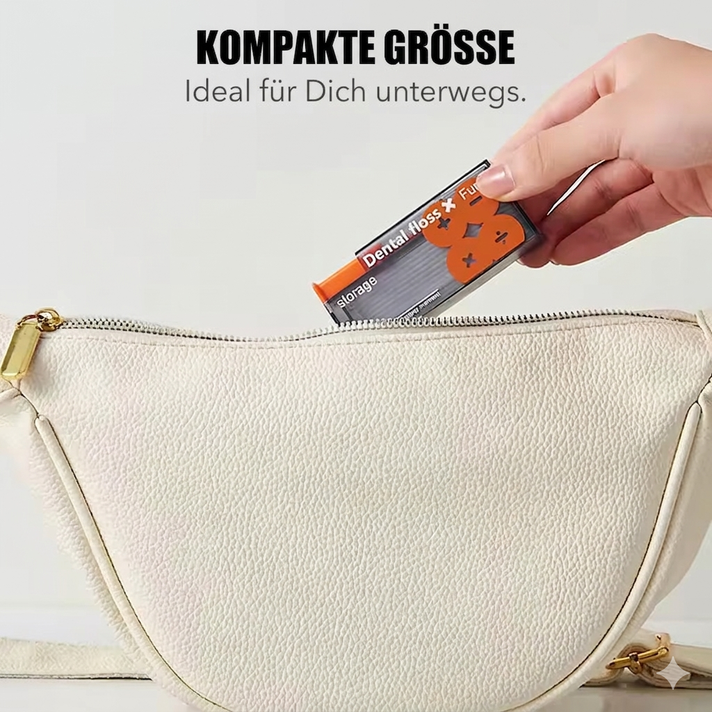 Tragbarer Zahnseide-Spender mit 10 automatisch auswerfbaren Zahnseidesticks