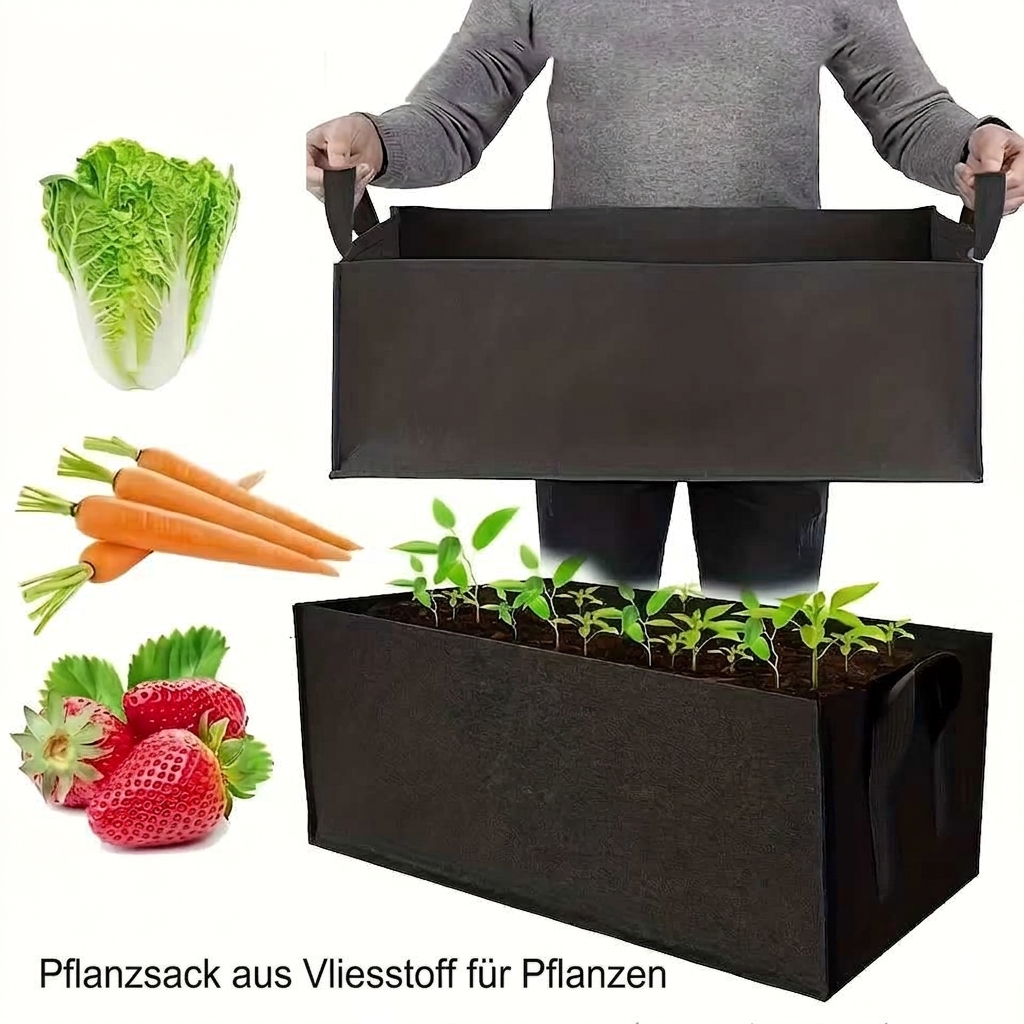 Faltbare Aufbewahrungsbox aus Filz für Pflanzen mit Griffen