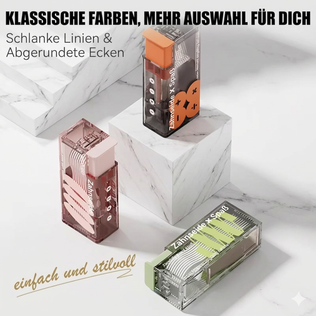 Tragbarer Zahnseide-Spender mit 10 automatisch auswerfbaren Zahnseidesticks