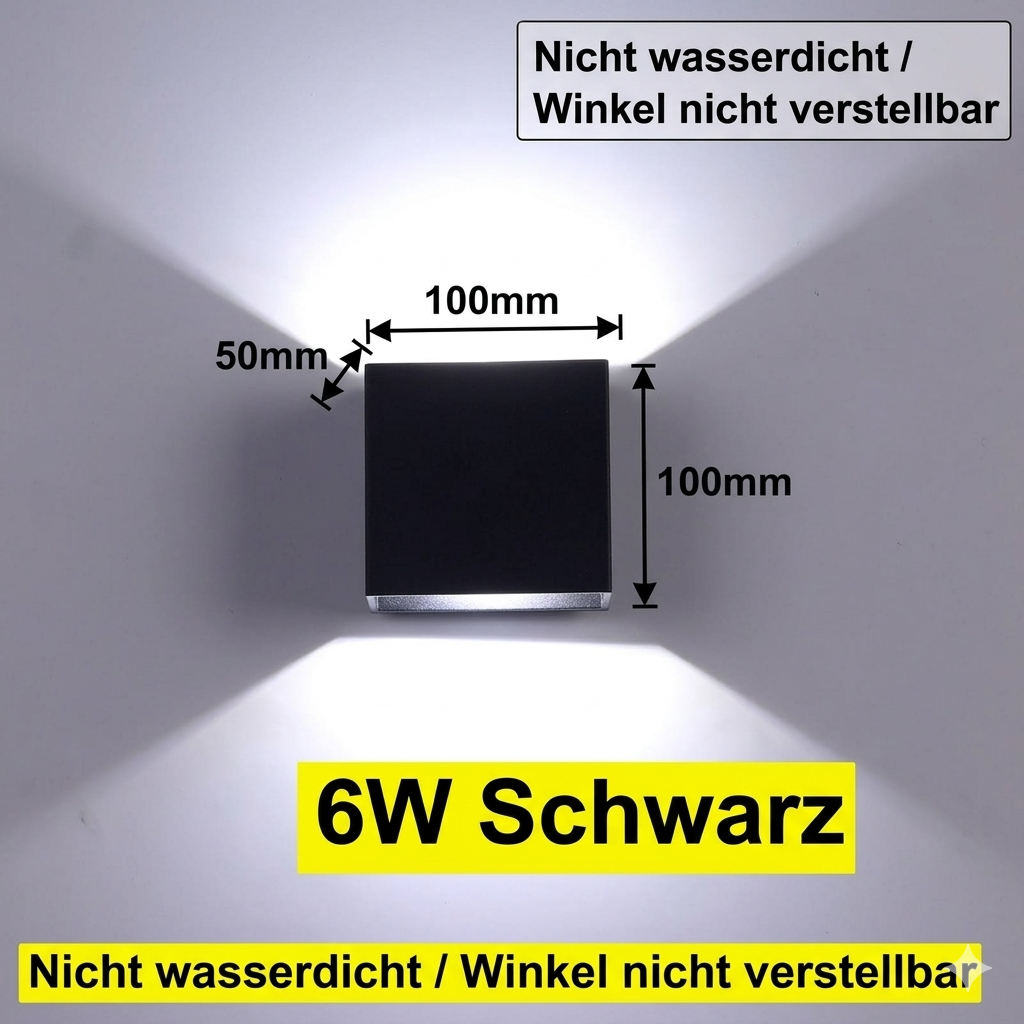 Moderne LED-Wandleuchte im Kubus-Design