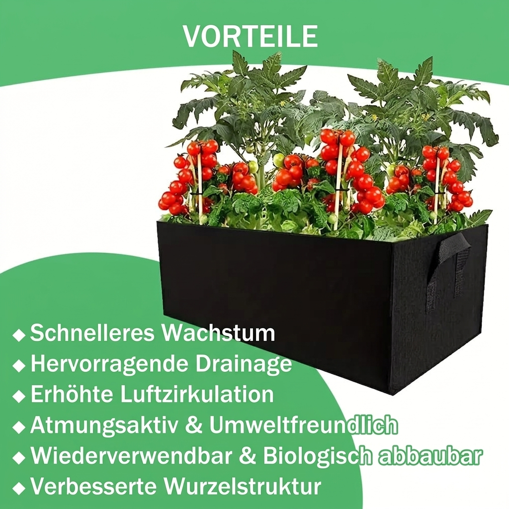 Faltbare Aufbewahrungsbox aus Filz für Pflanzen mit Griffen
