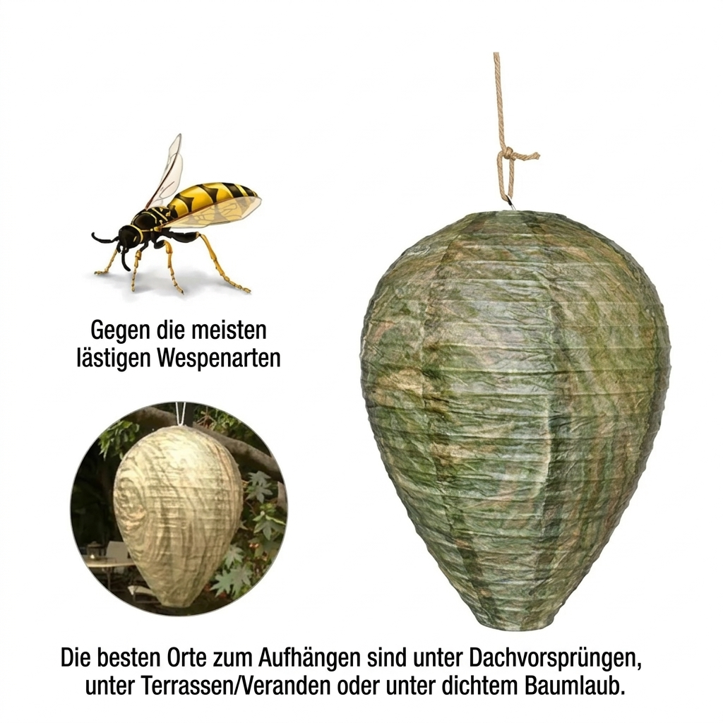 Wespennest Abwehr Lampe – Hängendes Schutznetz gegen Wespen und Insekten