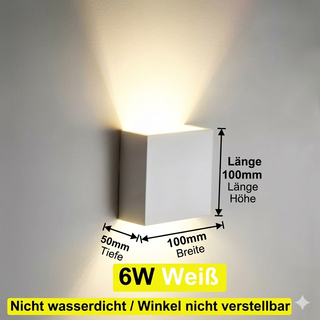 Moderne LED-Wandleuchte im Kubus-Design