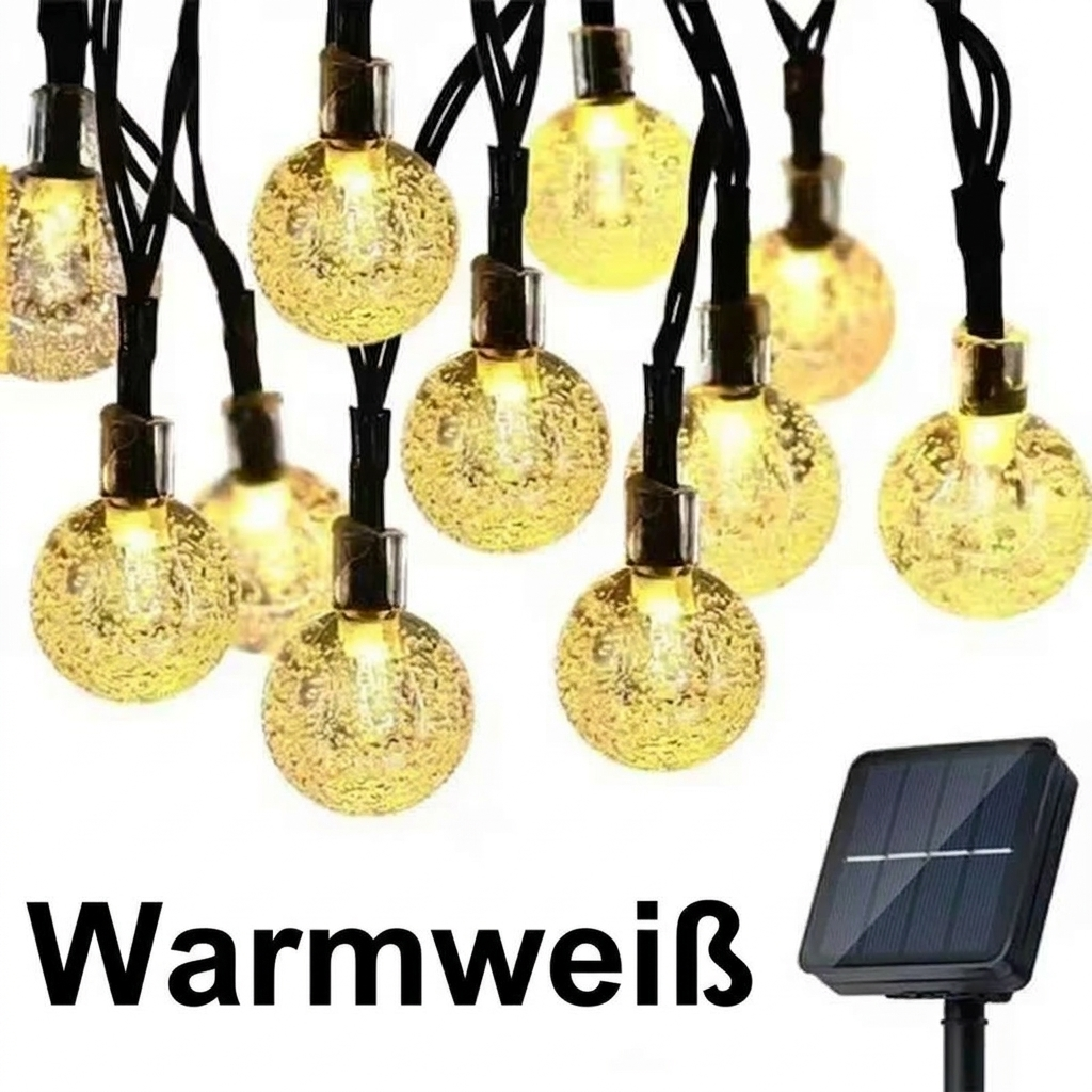 Solarbetriebene Lichterkette für den Außenbereich