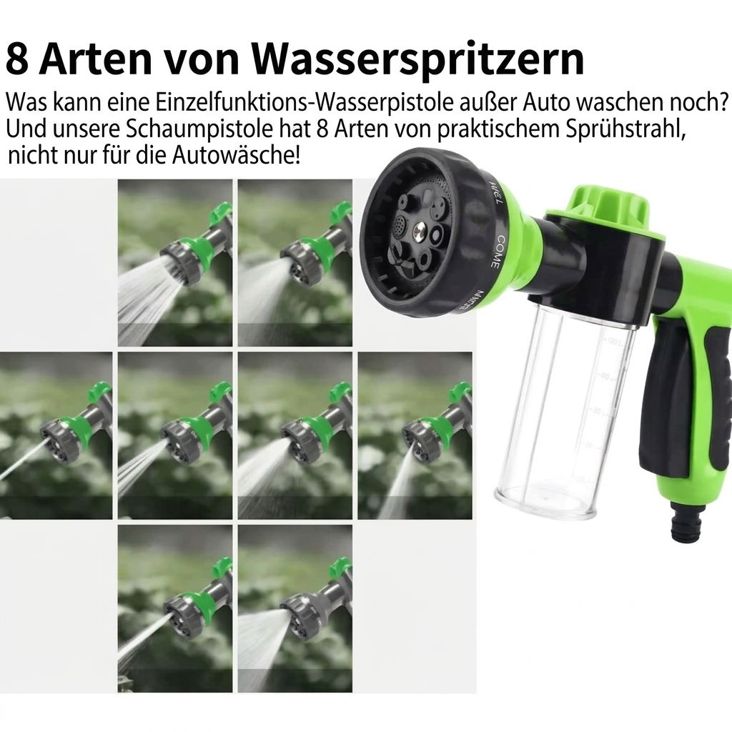 Multifunktionale Waschpistole – Sprühpistole mit Mikrofaser-Aufsatz für gründliche Reinigung