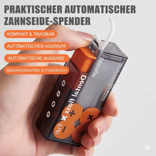 Tragbarer Zahnseide-Spender mit 10 automatisch auswerfbaren Zahnseidesticks