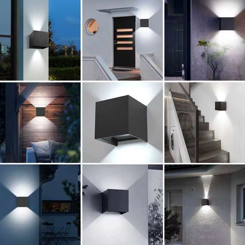 Moderne LED-Wandleuchte im Kubus-Design