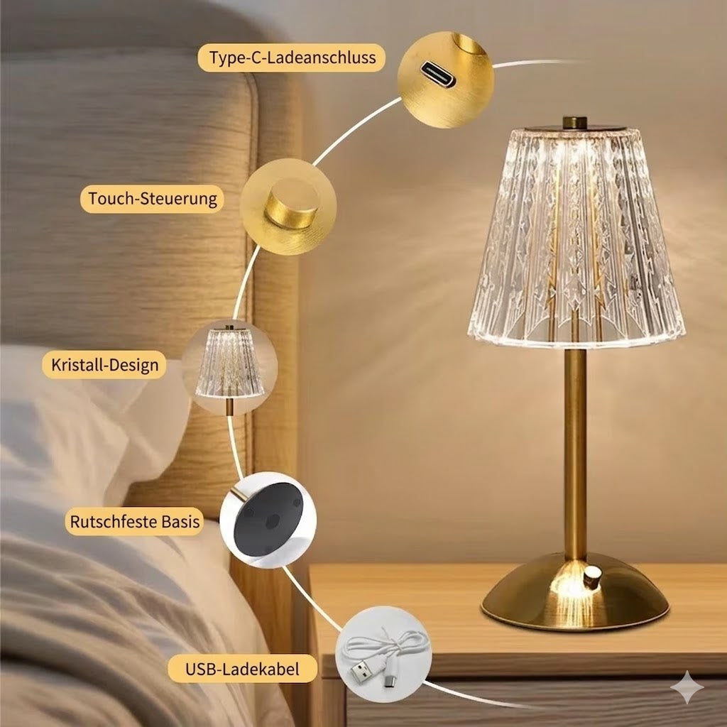 Wiederaufladbare USB-LED-Tischleuchte im Retro-Design